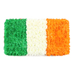 In this white-background display, a vibrant floral flag rises as a handcrafted tribute to the Irish tricolour, formed entirely from thousands of small petals. The left stripe glows green with a plush meadow of blossoms-green carnations or chrysanthemums-creating a lightly uneven texture that hints at fresh growth. The center white stripe is a soft, crisp belt of tightly clustered white petals, so smooth it seems almost to float above the surface. The right stripe radiates orange, its many tiny blooms arranged with the same patient precision as the other bands, giving the piece a warm, celebratory finish. The flag's rectangle is perfectly proportioned, echoing the official banner and inviting the eye to follow each line from edge to edge. Light in the room catches the petals, revealing subtle depth and a three-dimensional heartbeat that speaks of careful craftsmanship and love for detail. The overall effect is both dignified and joyful, suitable for discussions of Irish culture, St. Patrick's Day, or any moment when heritage and artistry meet. Designed by a local florist in Golders Green, this arrangement also makes a meaningful gift for schools, community groups, or clients seeking a respectful, stylish tribute. It can be delivered across Golders Green and nearby districts, bringing fresh petals, lasting colour, and a sense of connection to the island's history into any space that needs a quiet celebration of identity. A warm, enduring tribute.