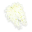This image shows an elegant angel-wing funeral arrangement, entirely composed in soft whites, set against a crisp white background that lets every detail stand out-much like a calm pause amid the everyday life of Golders Green. The wings are sculpted from a densely packed layer of small white flowers, likely chrysanthemums and miniature carnations, their rounded petals overlapping to create a plush, cushion-like surface. Flecks of pale green and light yellow peek from the centres of the blossoms, introducing a quiet depth and a sense of living freshness to the design. Tracing the outer curves and tips, generous bands of airy white feathers are carefully woven among the petals. Their downy strands drift outward, giving the wings a feathery halo and suggesting both comfort and heavenly ascent. The wings arch slightly toward each other, forming a gentle, protective shape that conveys the feeling of an embrace. A subtle drop shadow beneath them adds dimension, making the tribute appear almost suspended above the background. The overall impression is peaceful, sacred, and tender, evoking images of a guardian angel watching over a loved one. Ideal for a funeral service or memorial in a local chapel or crematorium near Golders Green Road, this floral design honours a life with quiet dignity. It reflects the care of a skilled florist who understands how important it is for families in Golders Green to express love, loss, and hope for eternal rest through meaningful, symbolic flowers.